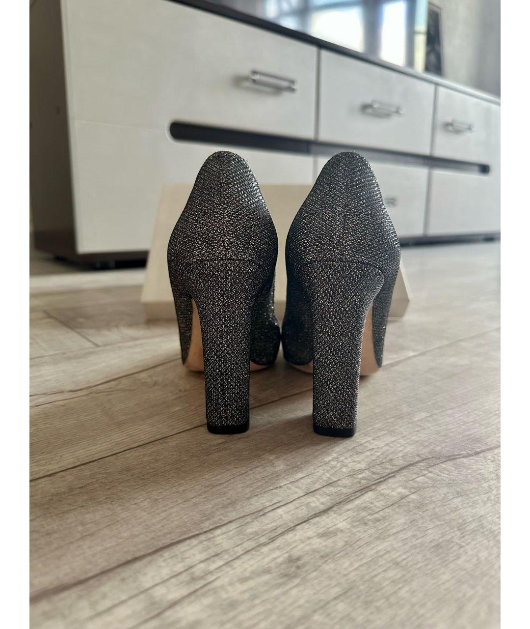 JIMMY CHOO Серебряные кожаные туфли, фото 4