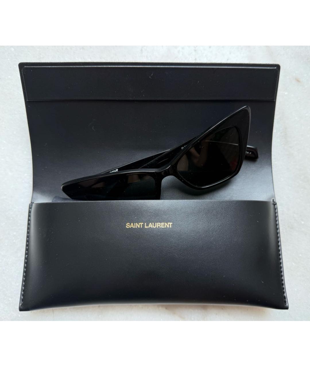 SAINT LAURENT Черные пластиковые солнцезащитные очки, фото 4