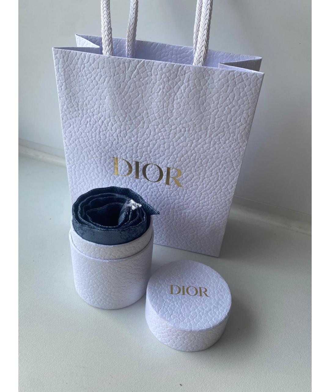 CHRISTIAN DIOR Синий шелковый платок, фото 3