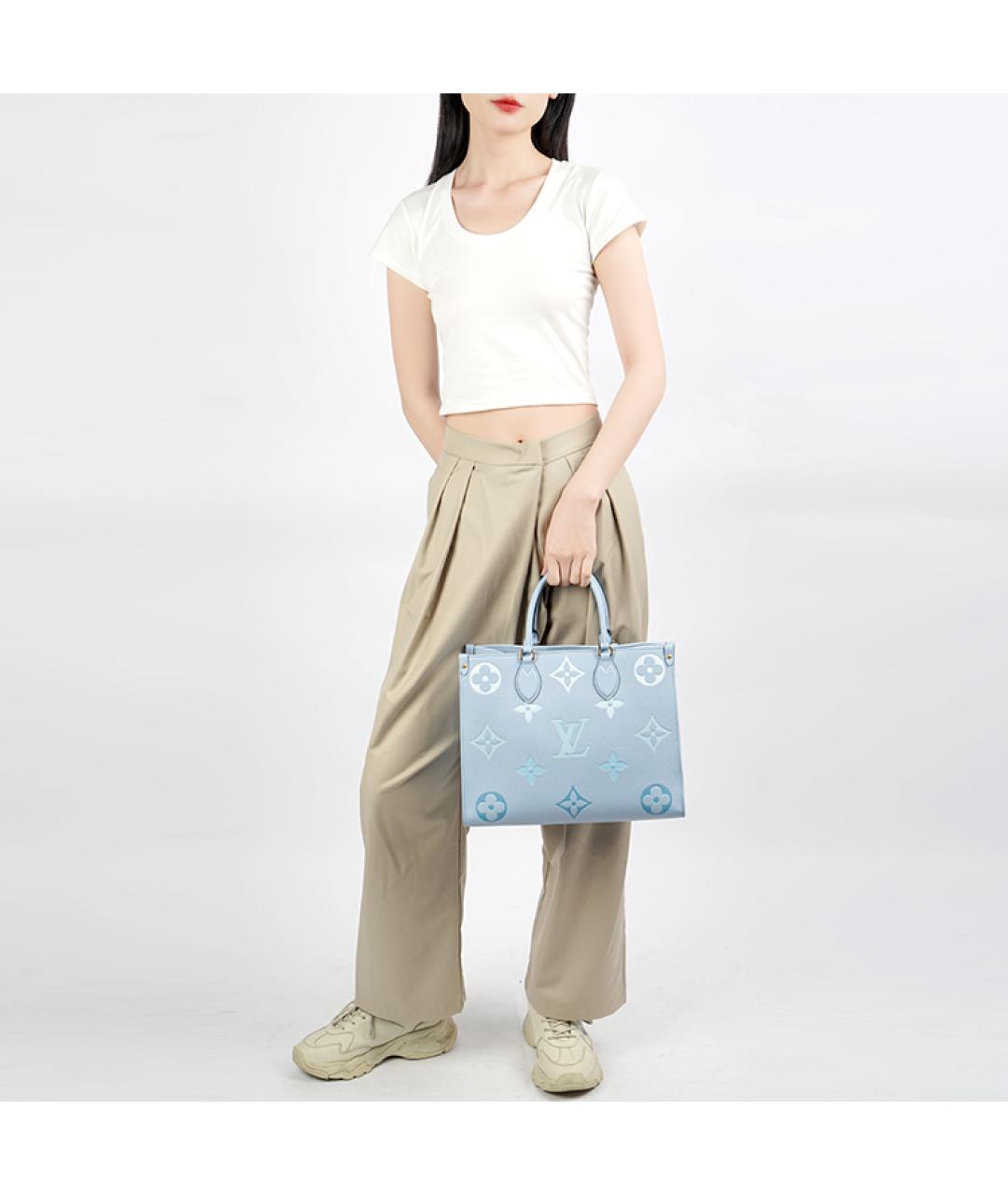 LOUIS VUITTON Голубая сумка с короткими ручками, фото 7