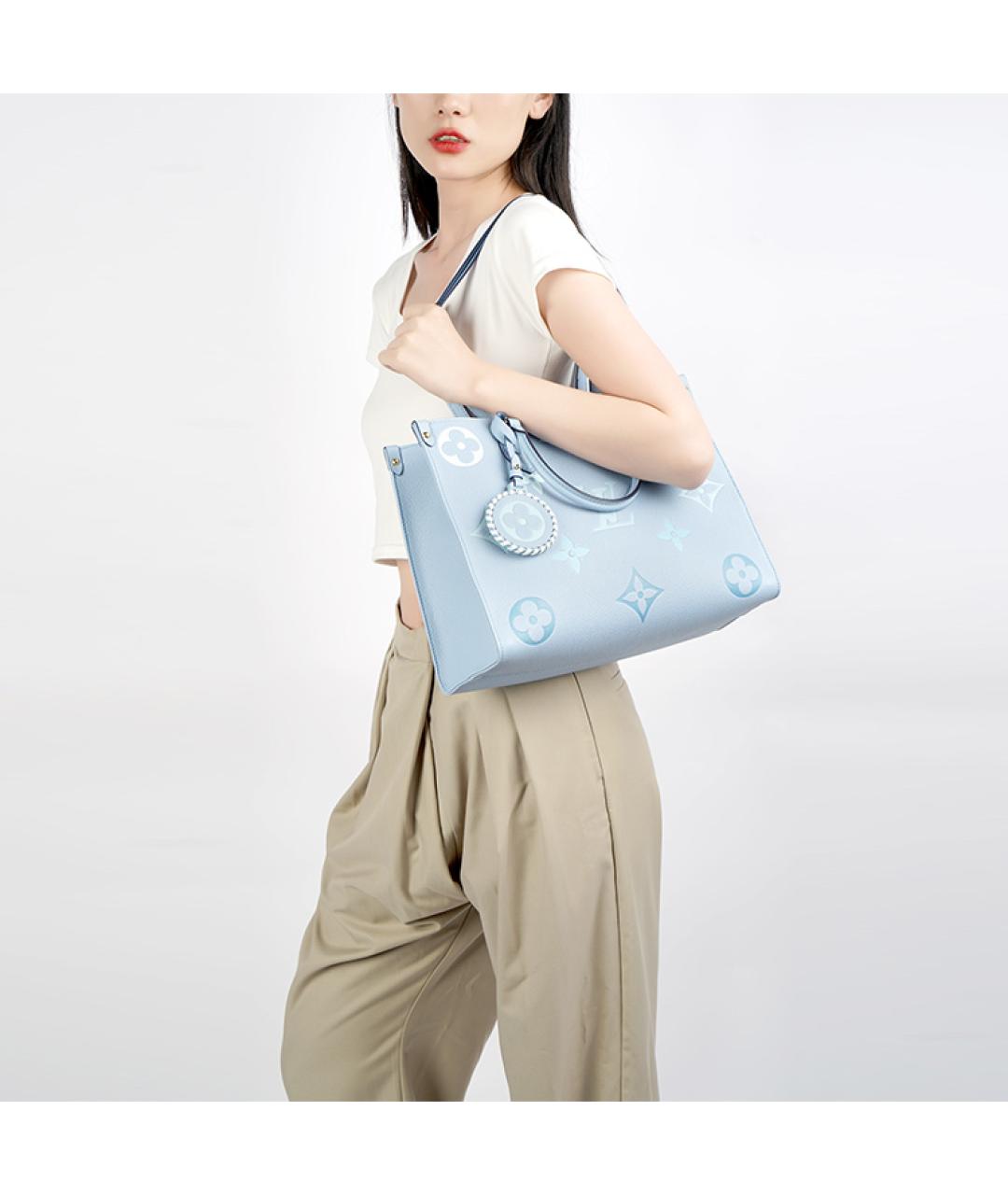 LOUIS VUITTON Голубая сумка с короткими ручками, фото 6