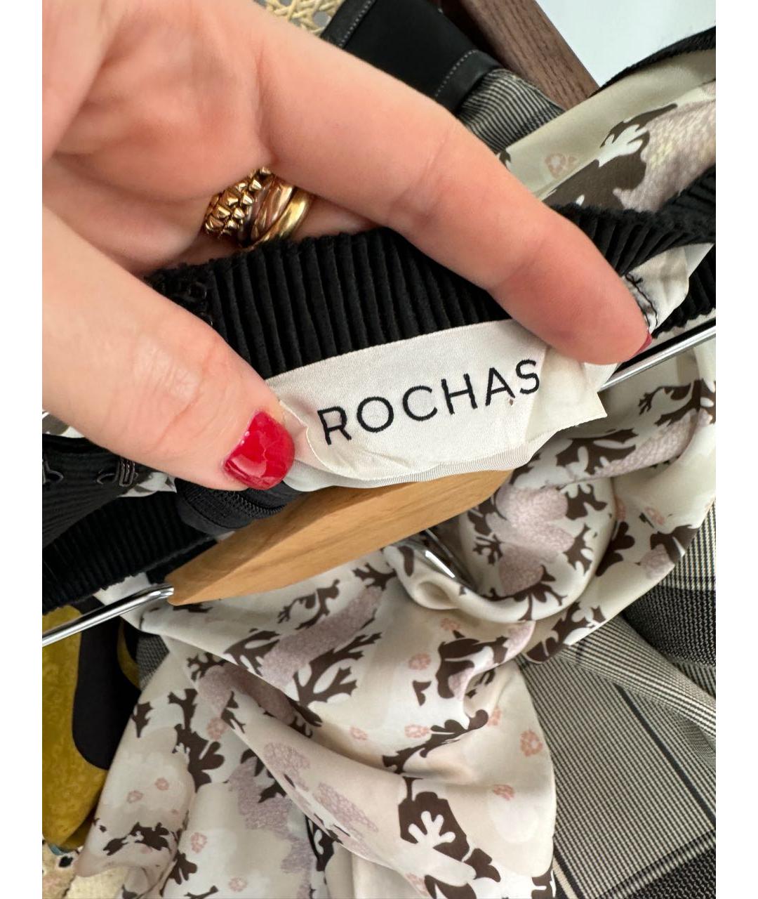 ROCHAS Бежевая шелковая юбка миди, фото 3