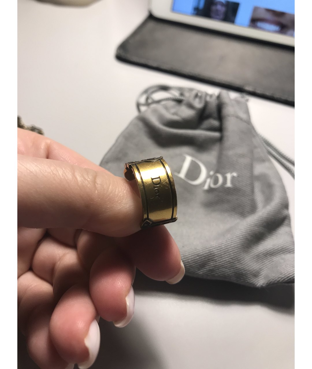 CHRISTIAN DIOR PRE-OWNED Золотое латунное кольцо, фото 3