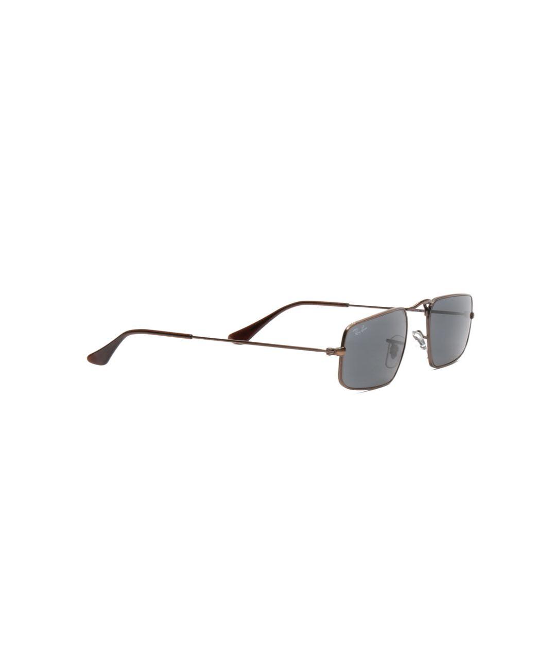 RAY BAN Коричневые металлические солнцезащитные очки, фото 2