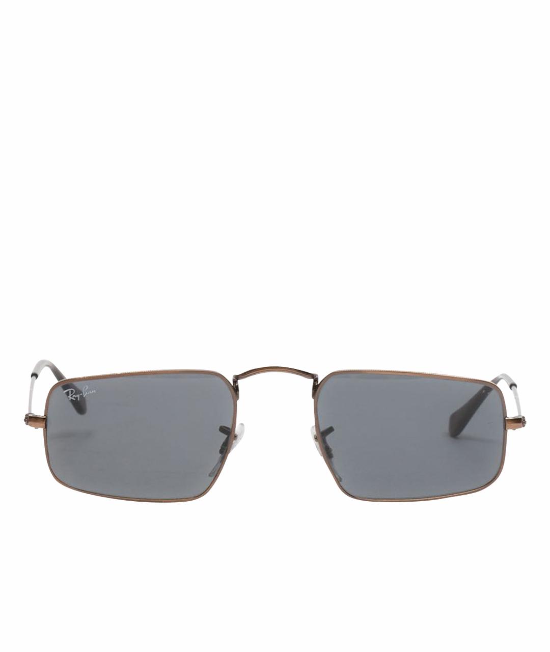 RAY BAN Коричневые металлические солнцезащитные очки, фото 1