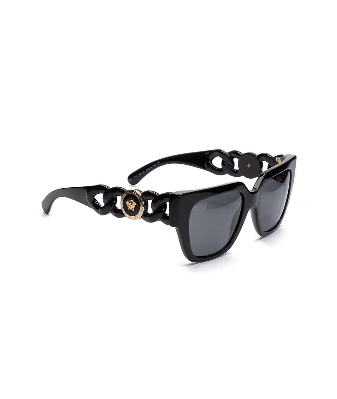 VERSACE Черные пластиковые солнцезащитные очки, фото 2