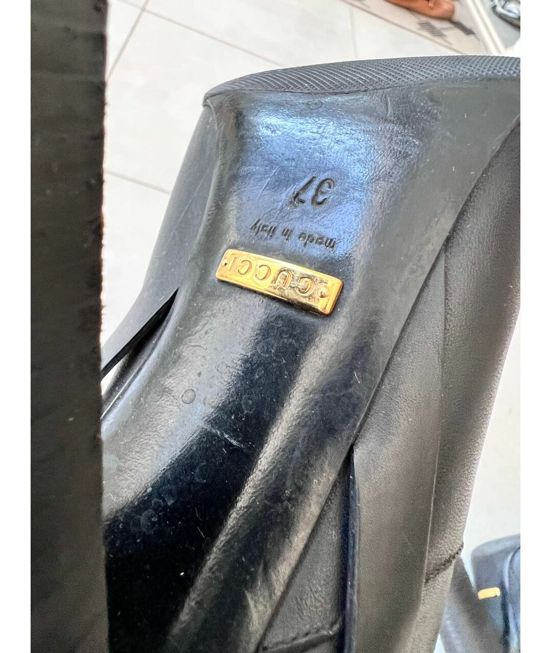 GUCCI Черные кожаные сапоги, фото 7
