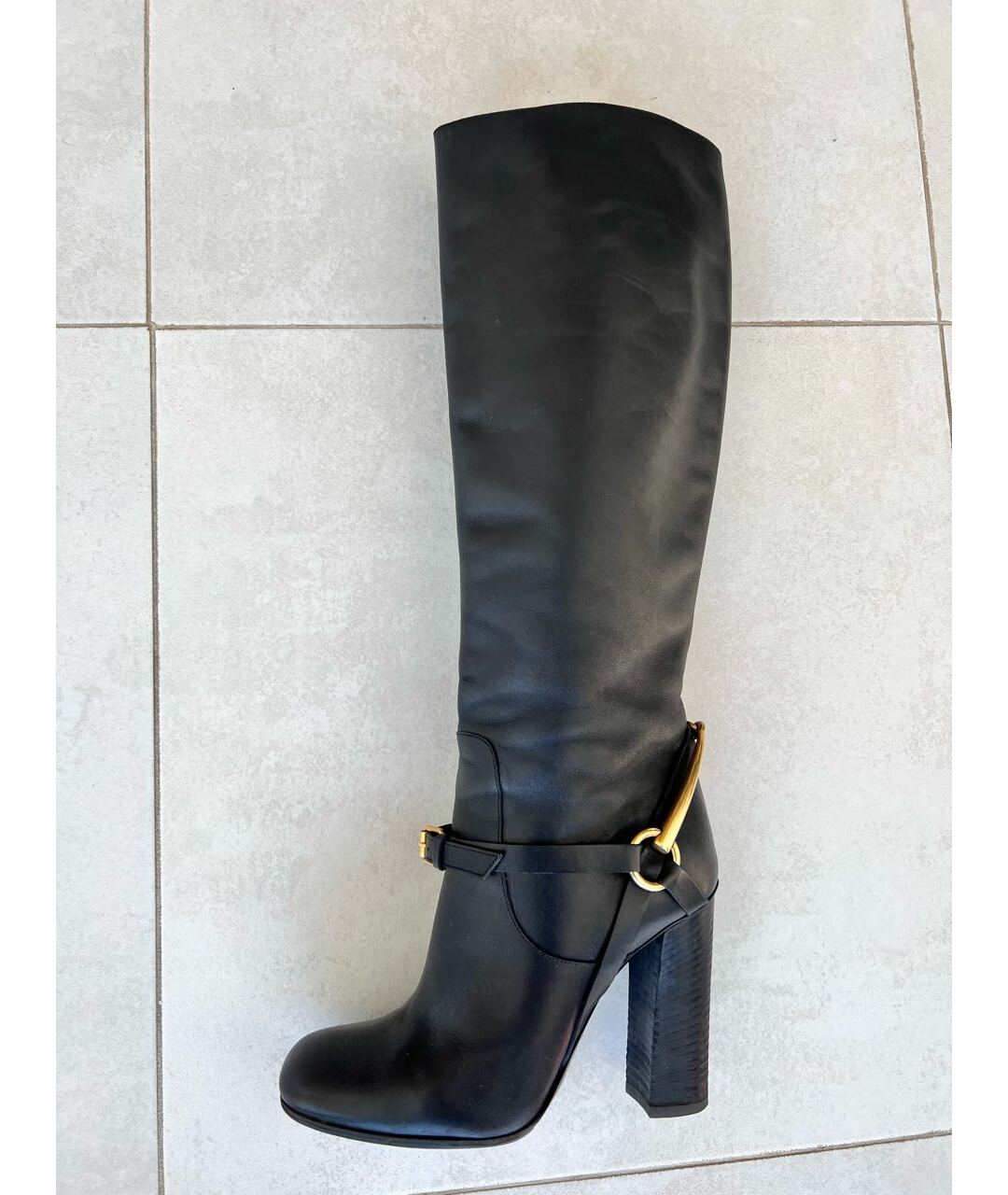 GUCCI Черные кожаные сапоги, фото 8