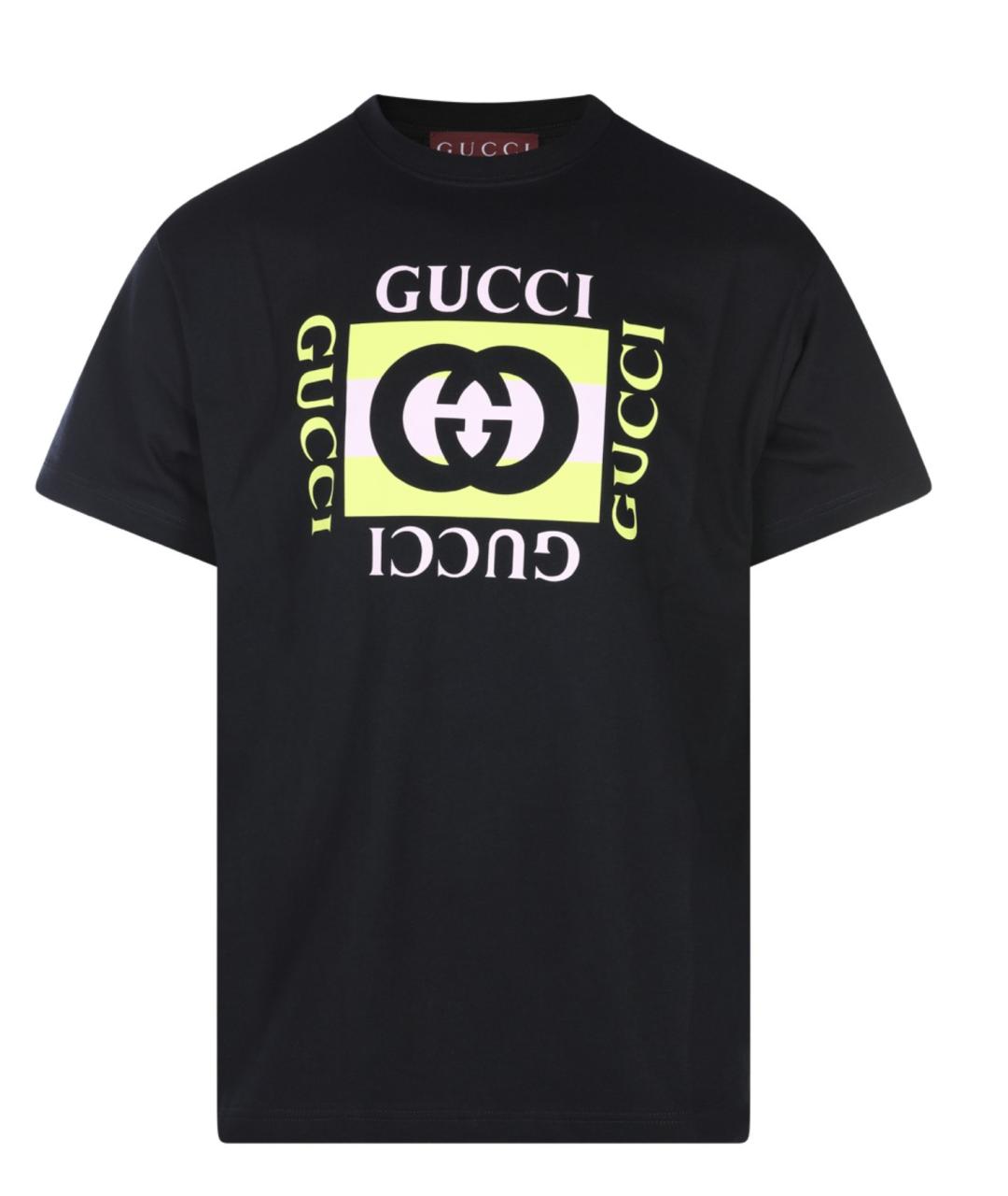 GUCCI Черная хлопковая футболка, фото 1