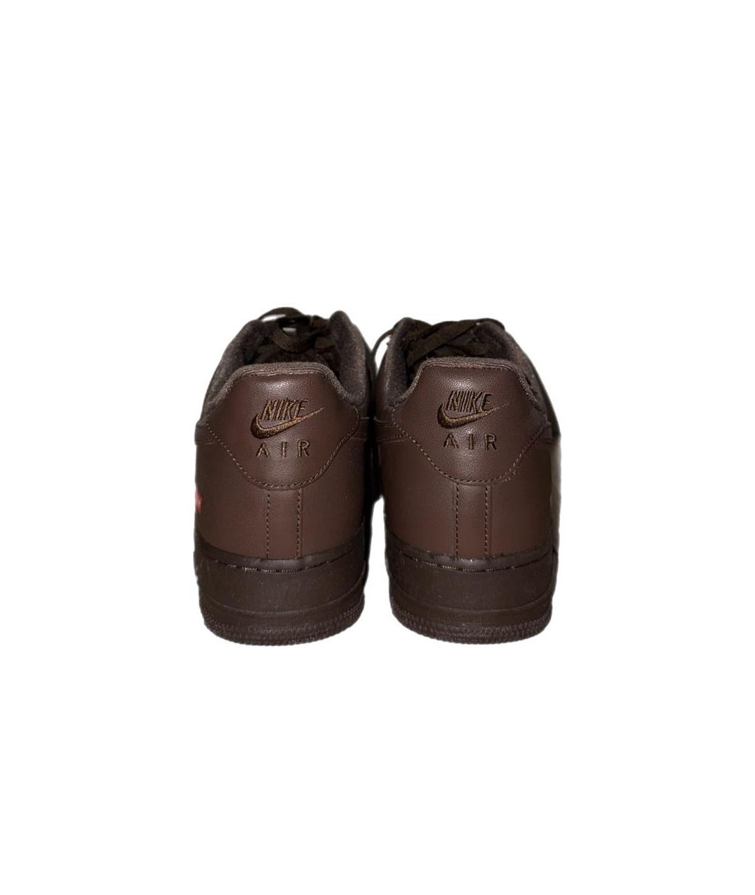 NIKE Коричневые кожаные низкие кроссовки / кеды, фото 4