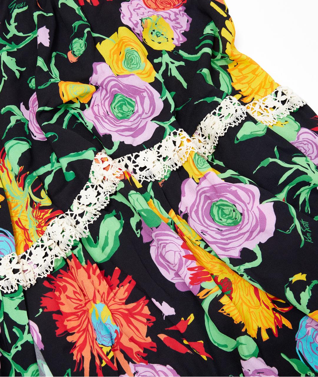 GUCCI Черная вискозная юбка макси, фото 5