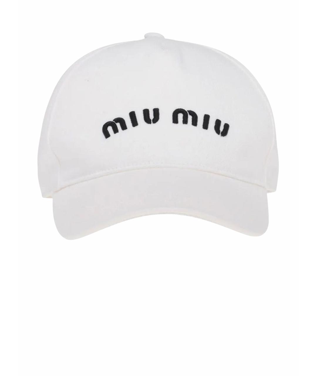 MIU MIU Белая хлопковая кепка, фото 1