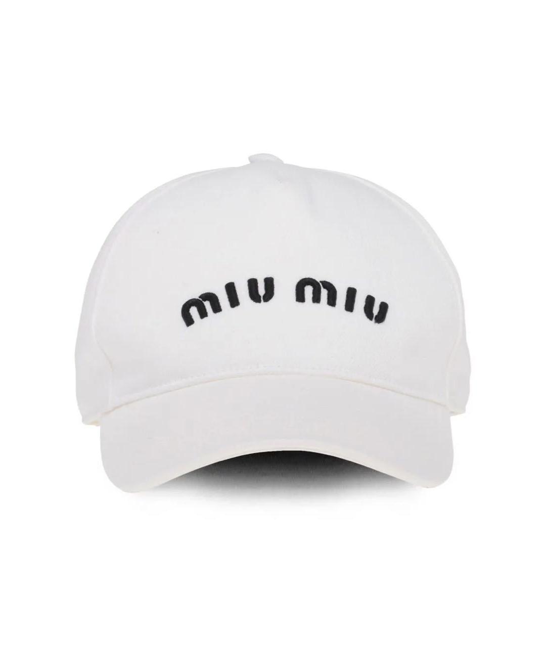 MIU MIU Белая хлопковая кепка, фото 6