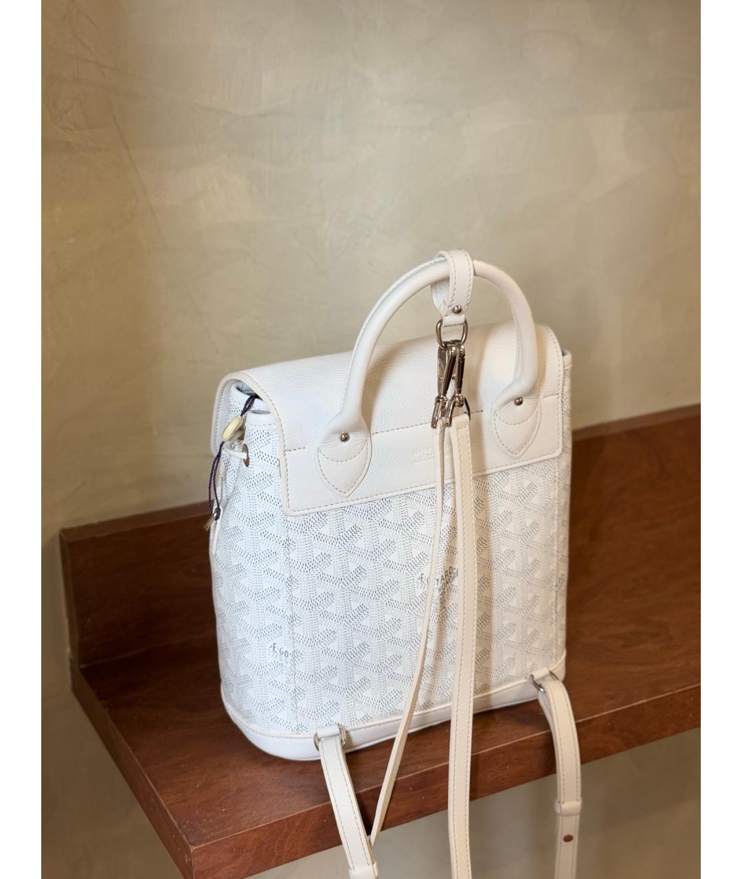 GOYARD Белый рюкзак из искусственной кожи, фото 7