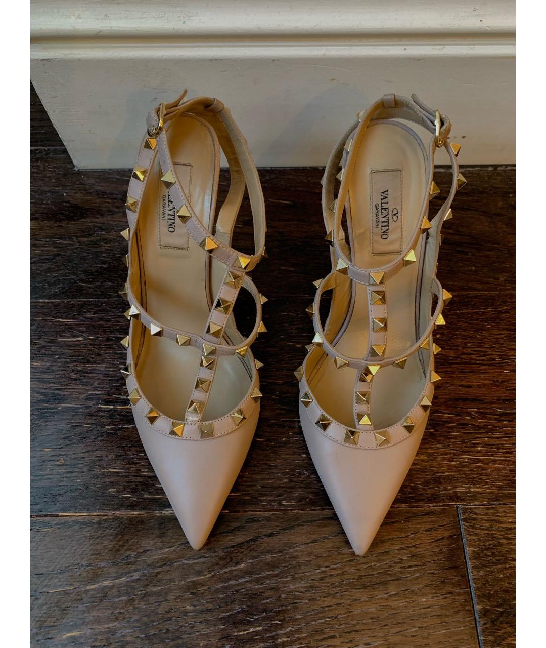 VALENTINO Бежевые кожаные туфли, фото 2