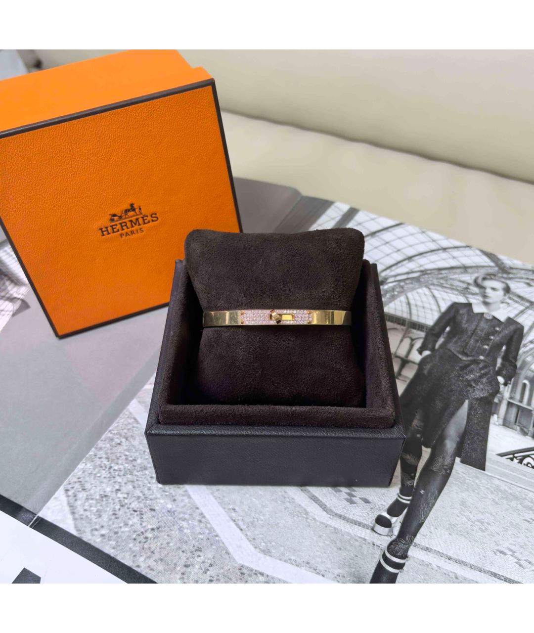 HERMES Золотой браслет из розового золота, фото 4
