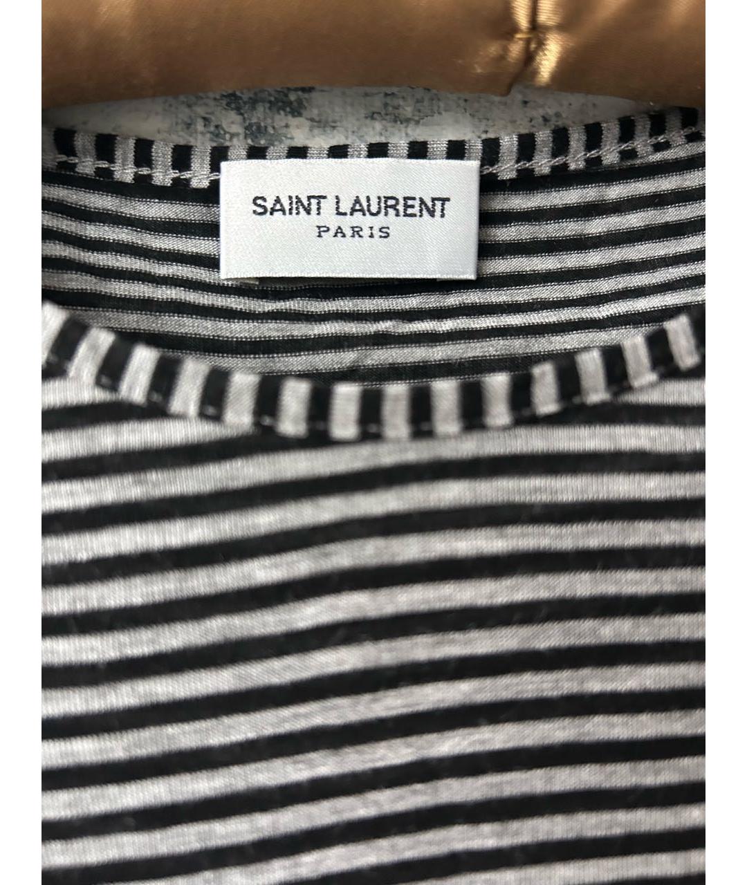 SAINT LAURENT Серая вискозная футболка, фото 3
