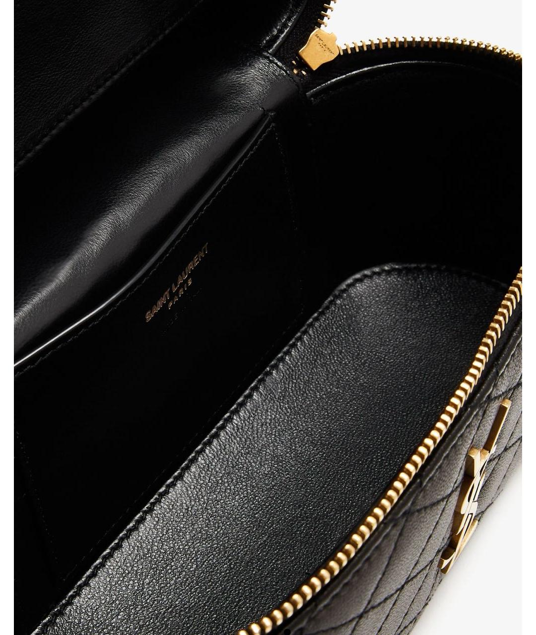 SAINT LAURENT Черная кожаная сумка через плечо, фото 4