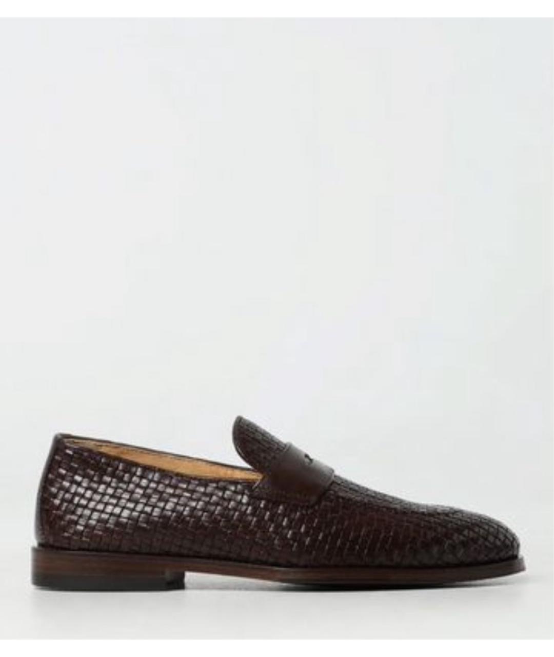 BRUNELLO CUCINELLI Коричневые кожаные лоферы, фото 5