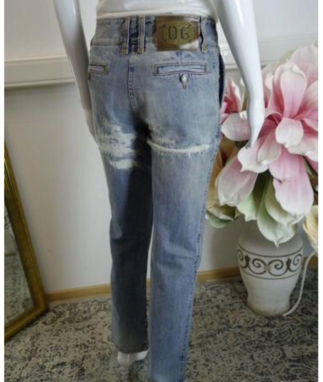 DOLCE&GABBANA Голубые хлопковые прямые джинсы, фото 2