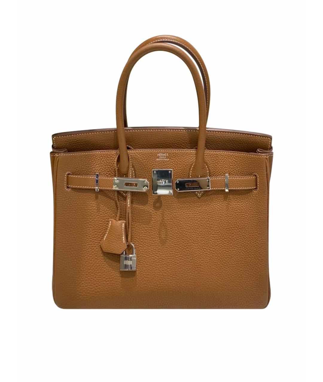 HERMES Коричневая кожаная сумка через плечо, фото 1