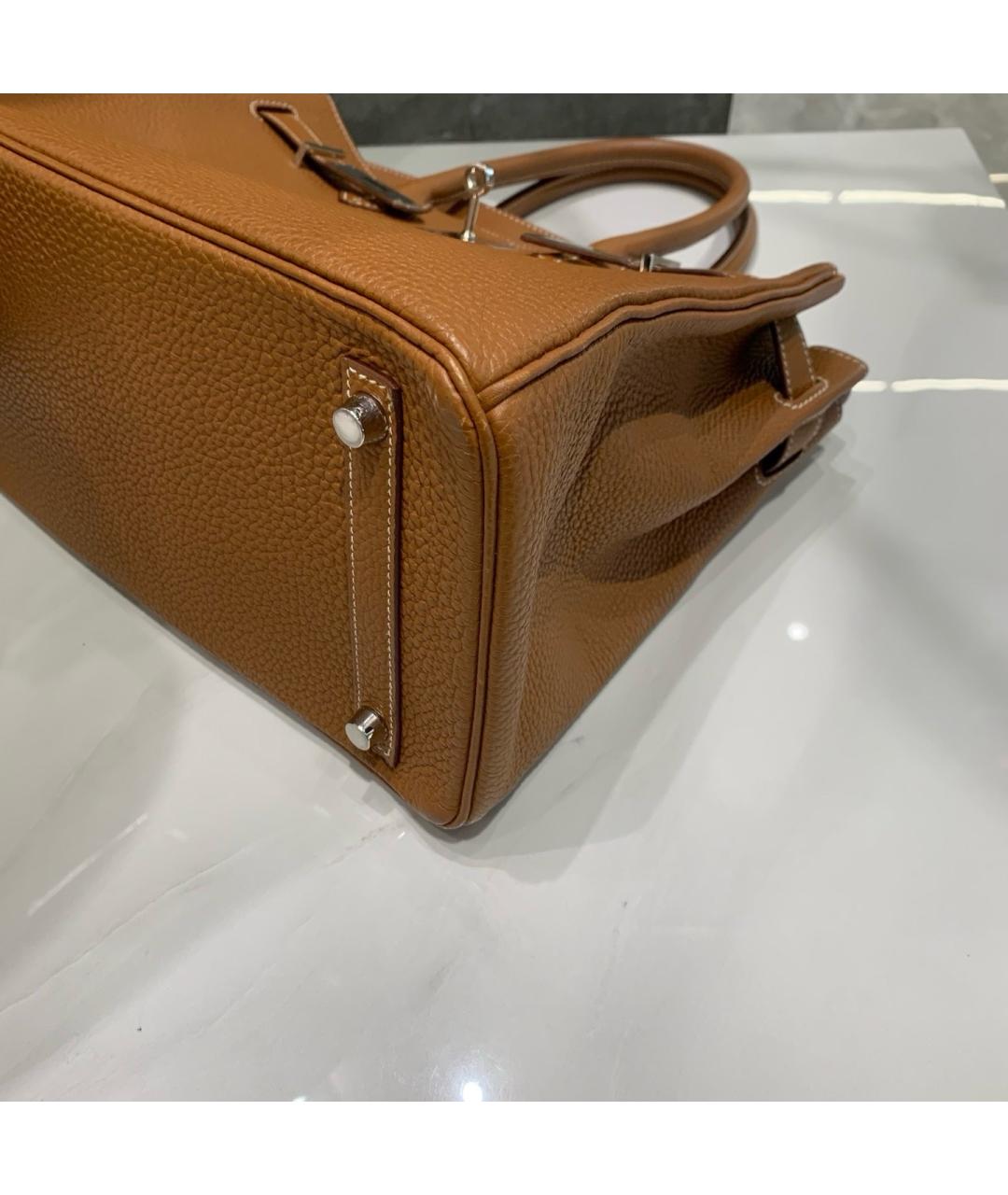 HERMES Коричневая кожаная сумка через плечо, фото 4