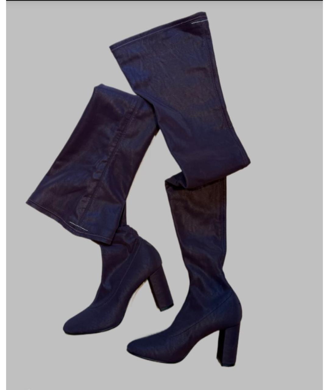 MM6 MAISON MARGIELA Фиолетовые текстильные ботфорты, фото 5