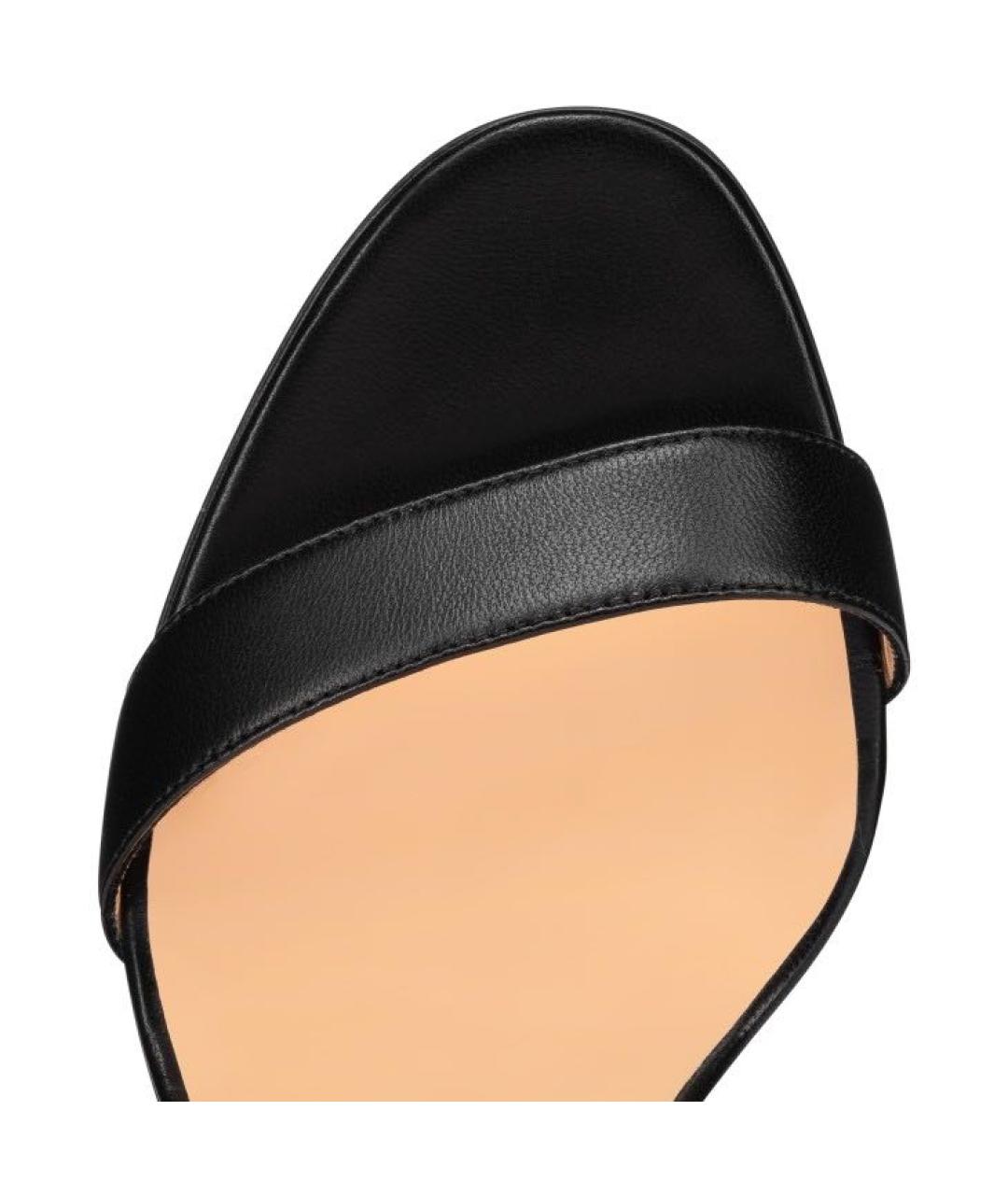 CHRISTIAN LOUBOUTIN Черные кожаные босоножки, фото 3