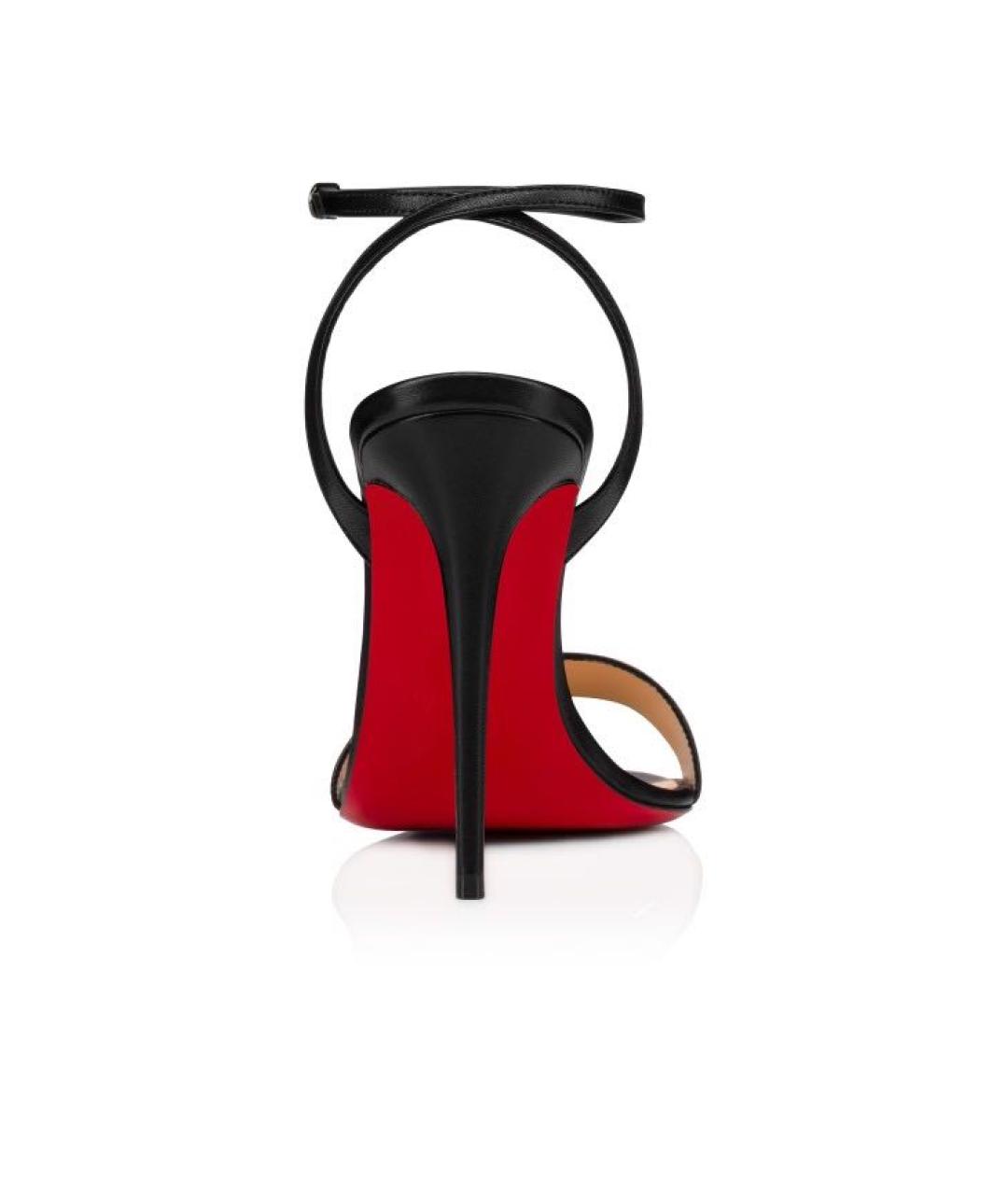 CHRISTIAN LOUBOUTIN Черные кожаные босоножки, фото 4
