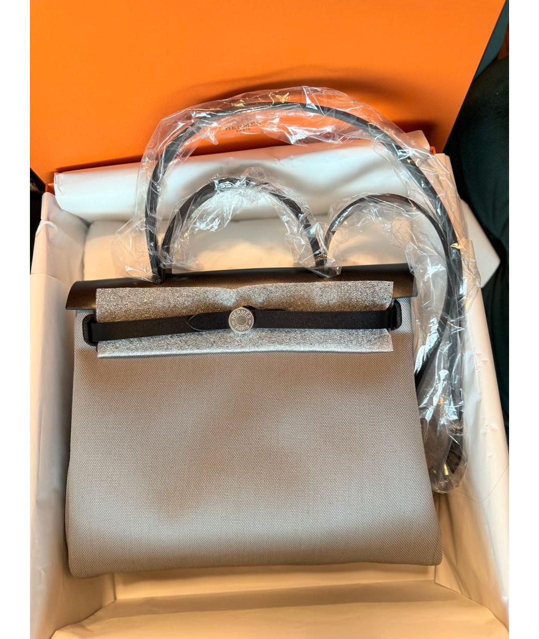 HERMES Серая сумка с короткими ручками, фото 9