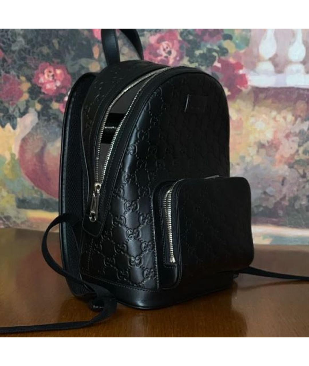 GUCCI Черный кожаный рюкзак, фото 6