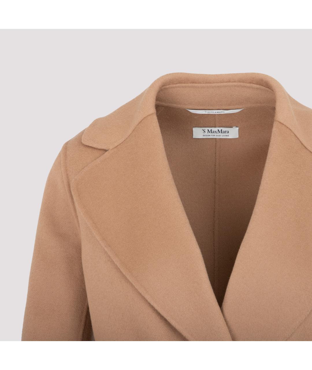 'S MAX MARA Бежевое шерстяное пальто, фото 3