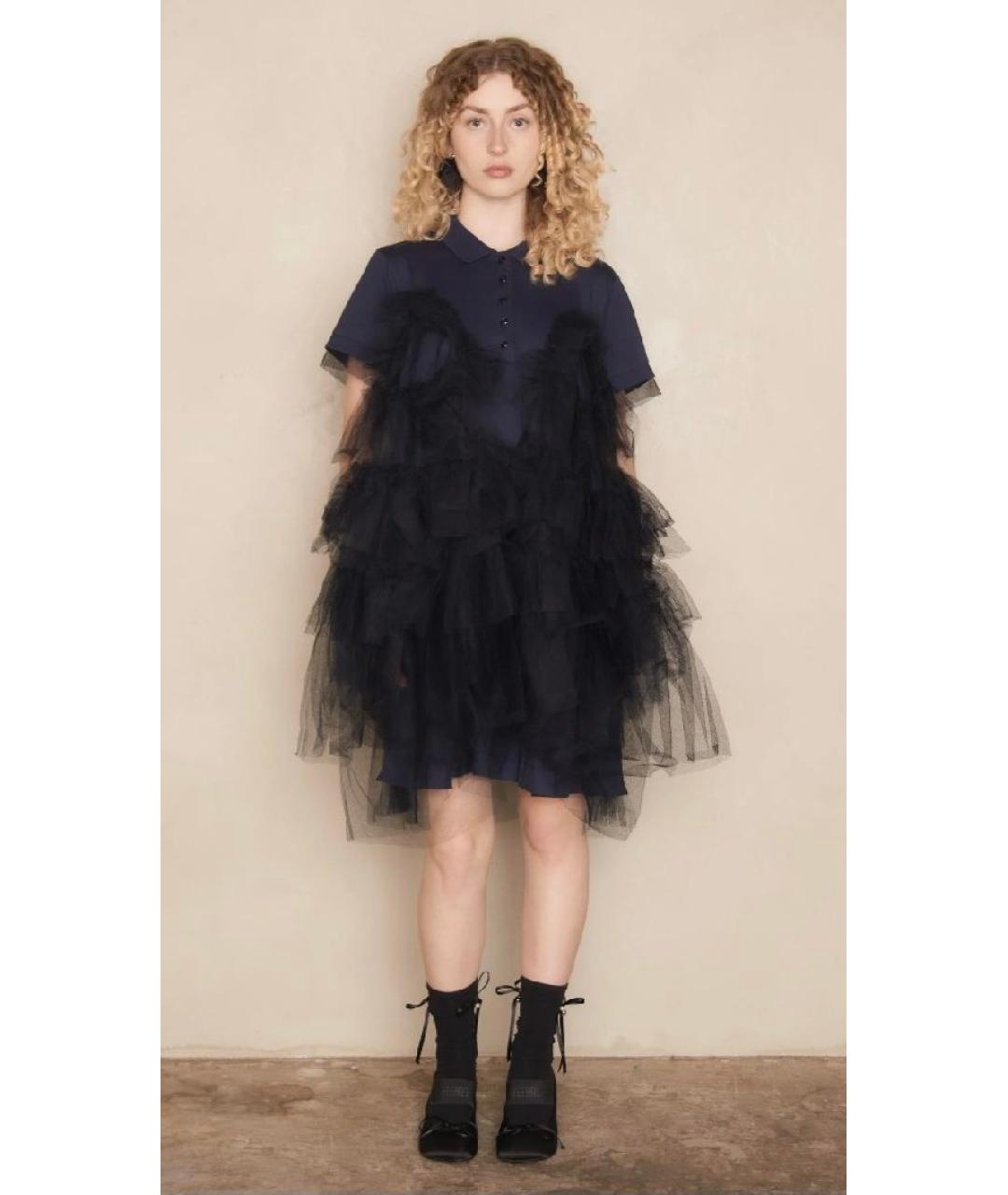 SIMONE ROCHA Темно-синее хлопко-эластановое коктейльное платье, фото 2