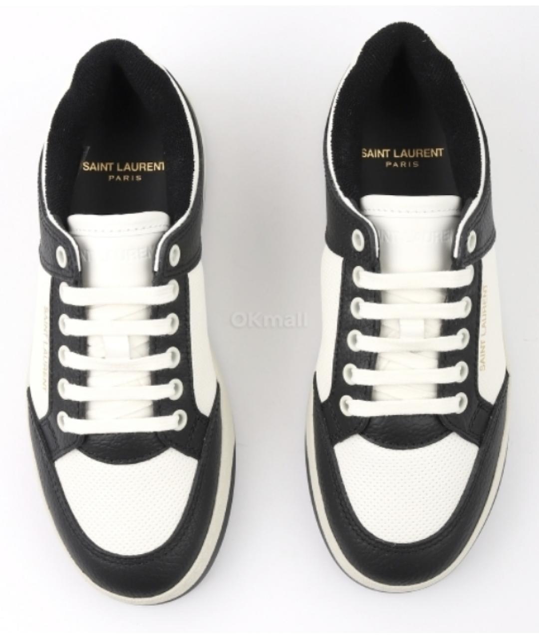 SAINT LAURENT Коричневые кожаные кеды, фото 2