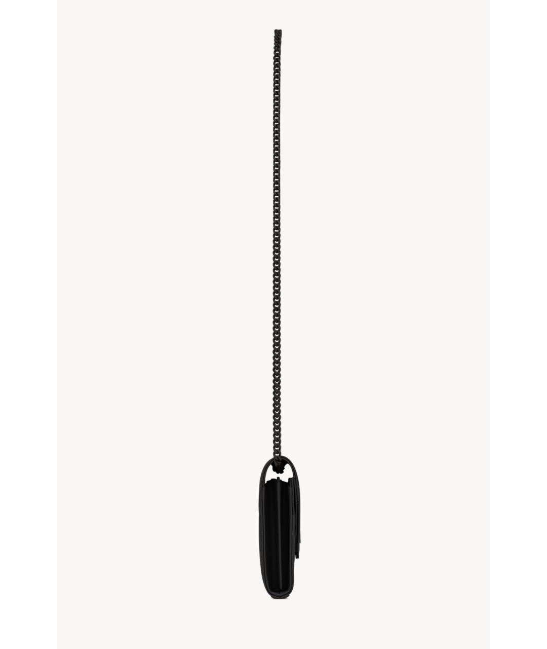SAINT LAURENT Черный кожаный кошелек, фото 4