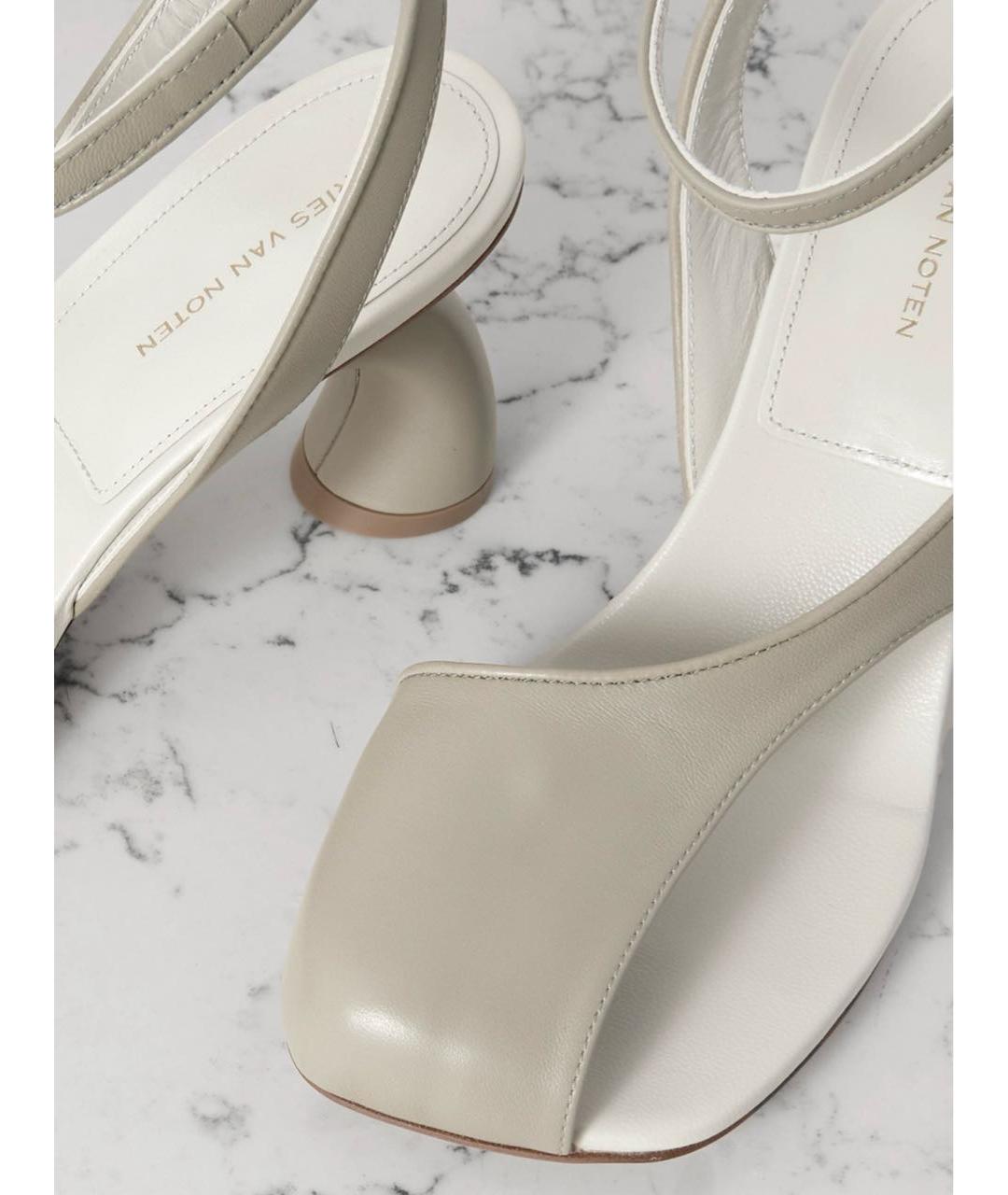DRIES VAN NOTEN Серые кожаные босоножки, фото 3