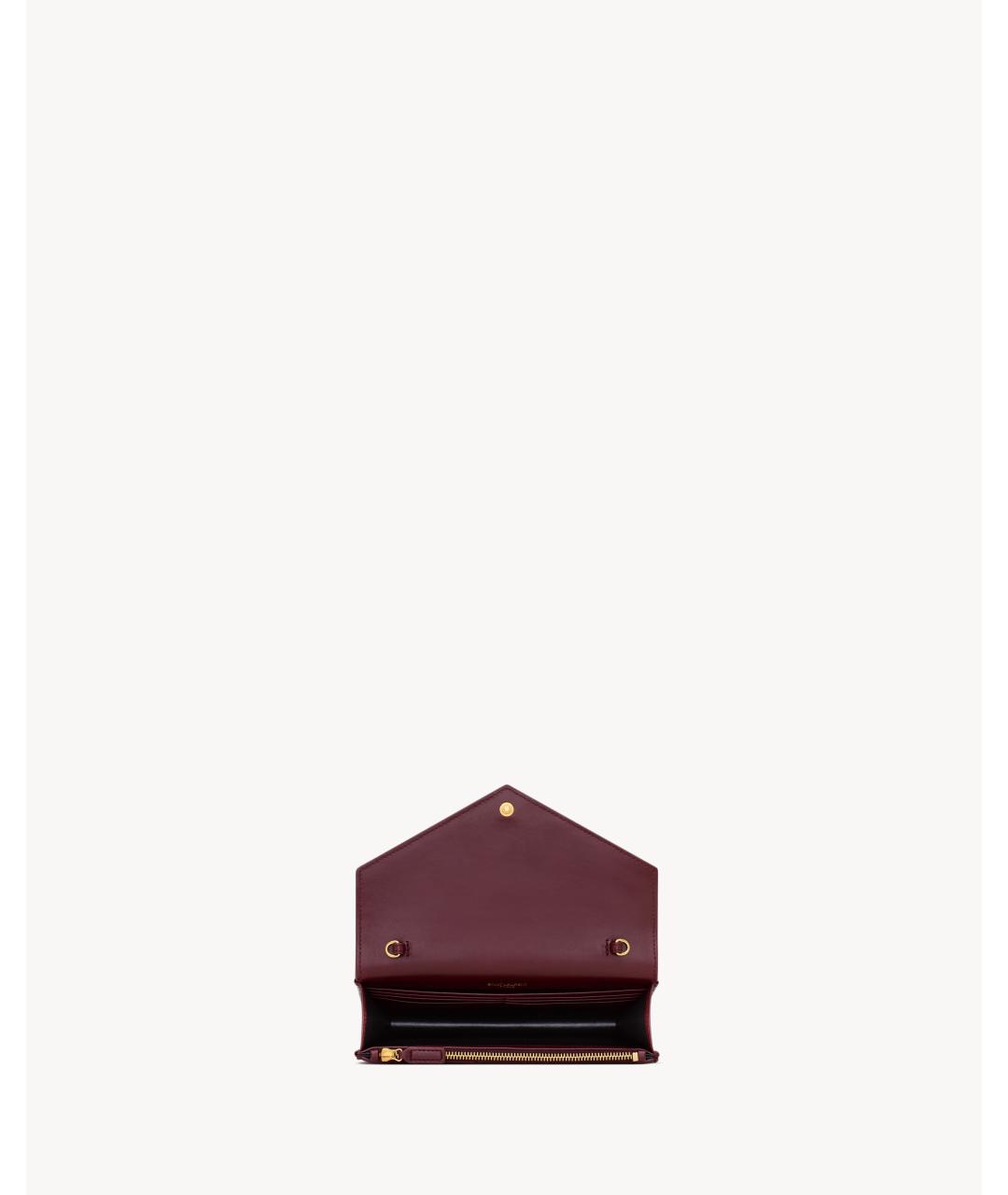 SAINT LAURENT Красный кожаный кошелек, фото 4