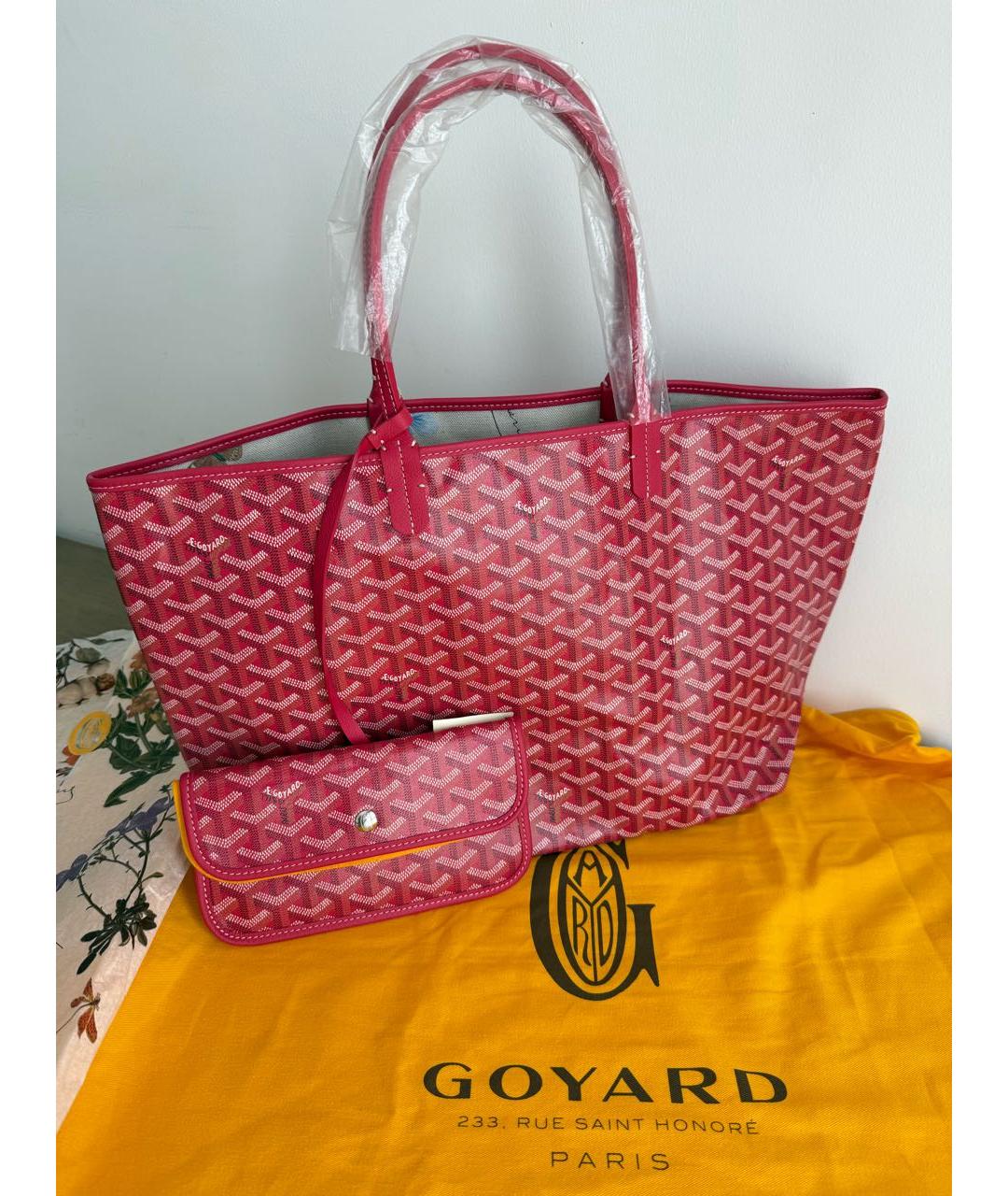 GOYARD Фуксия кожаная сумка тоут, фото 6