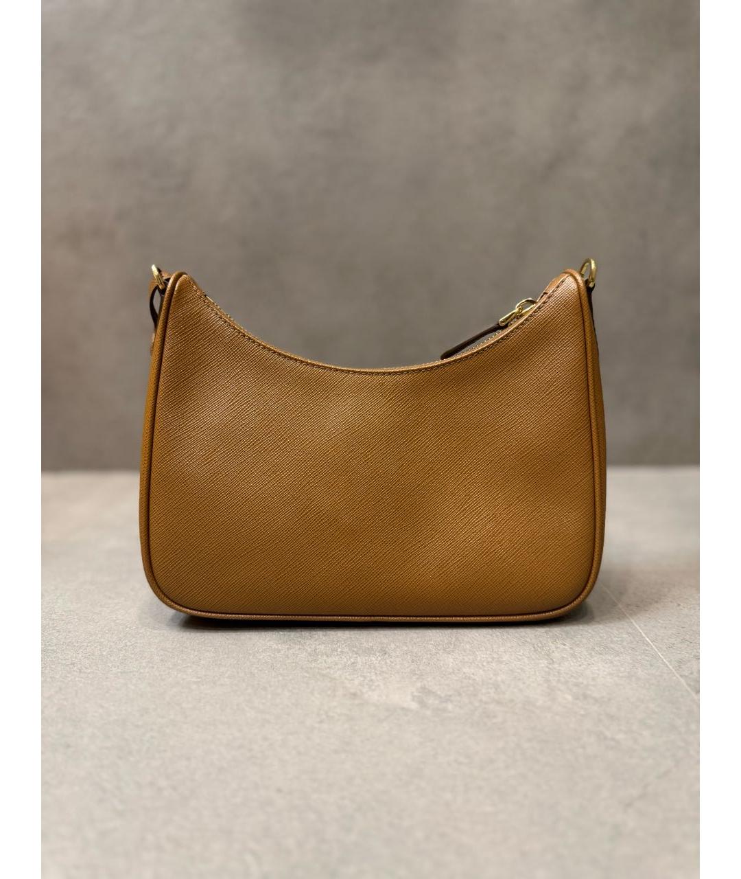 PRADA Горчичная кожаная сумка через плечо, фото 4