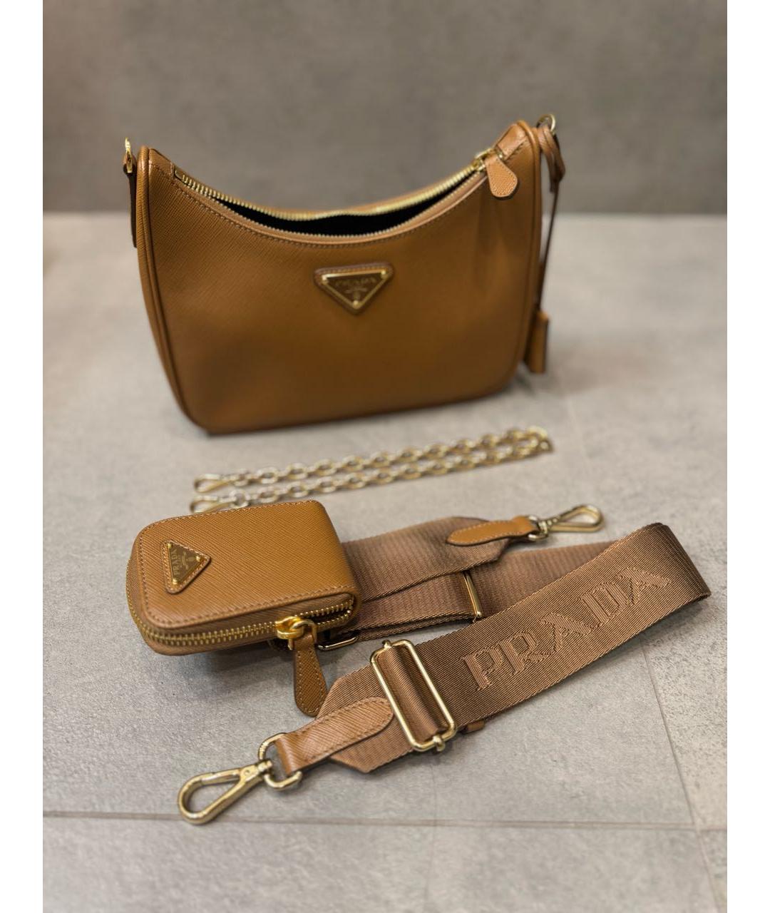PRADA Горчичная кожаная сумка через плечо, фото 2