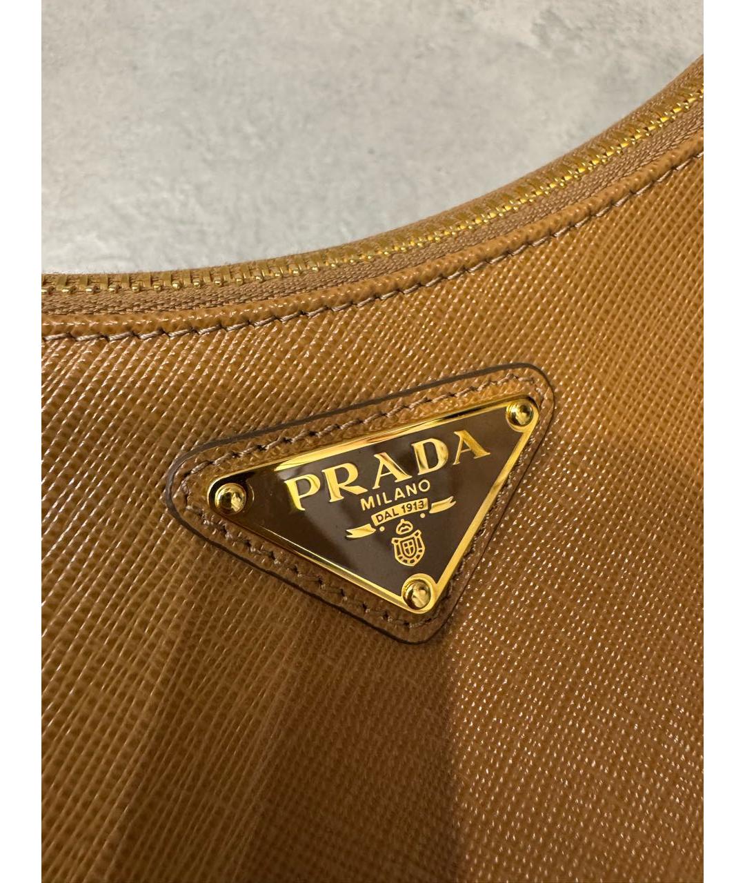 PRADA Горчичная кожаная сумка через плечо, фото 7