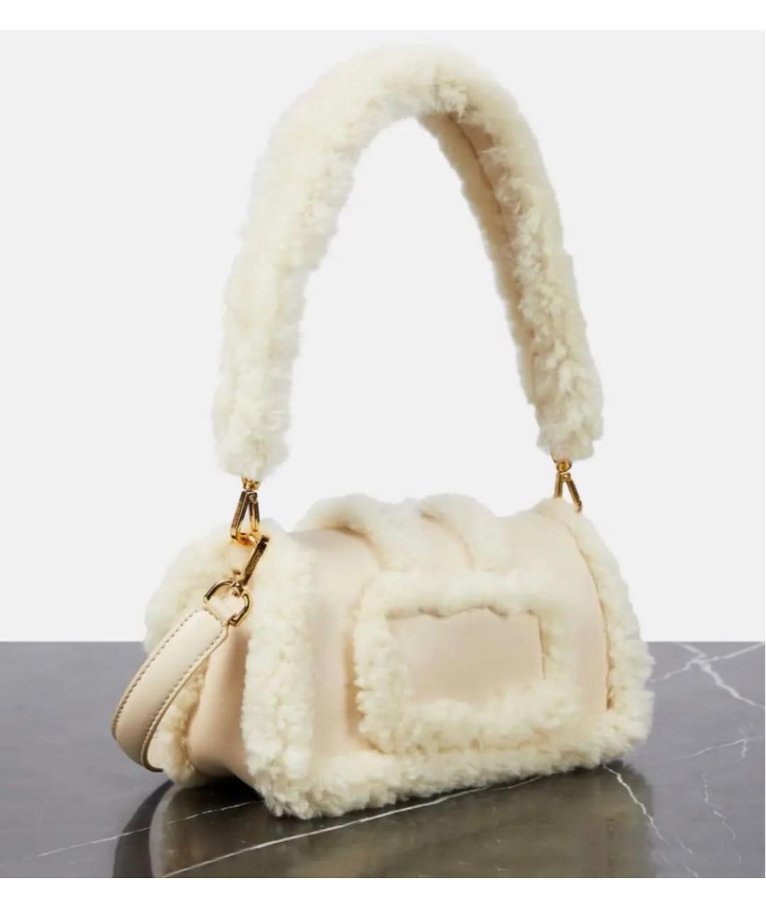 JACQUEMUS Бежевая кожаная сумка через плечо, фото 3