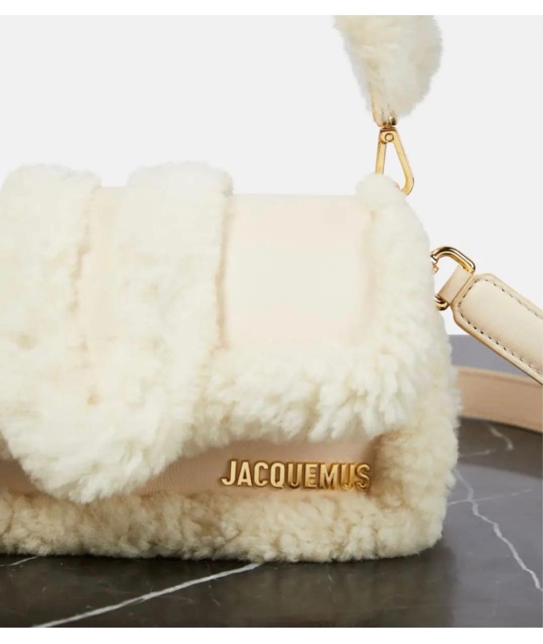 JACQUEMUS Бежевая кожаная сумка через плечо, фото 2