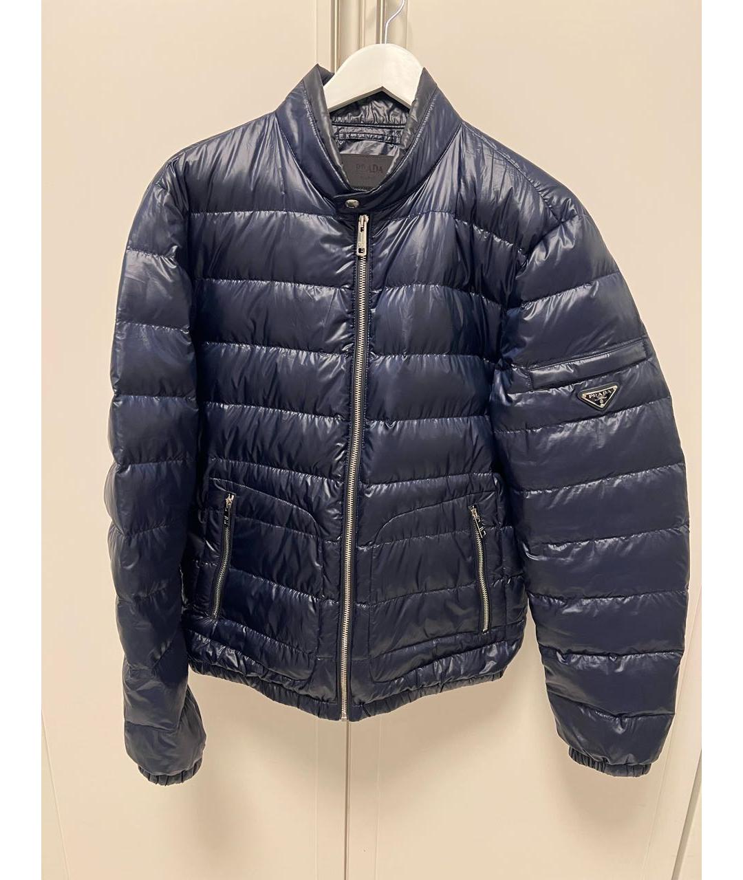 PRADA Темно-синий полиэстеровый пуховик, фото 5