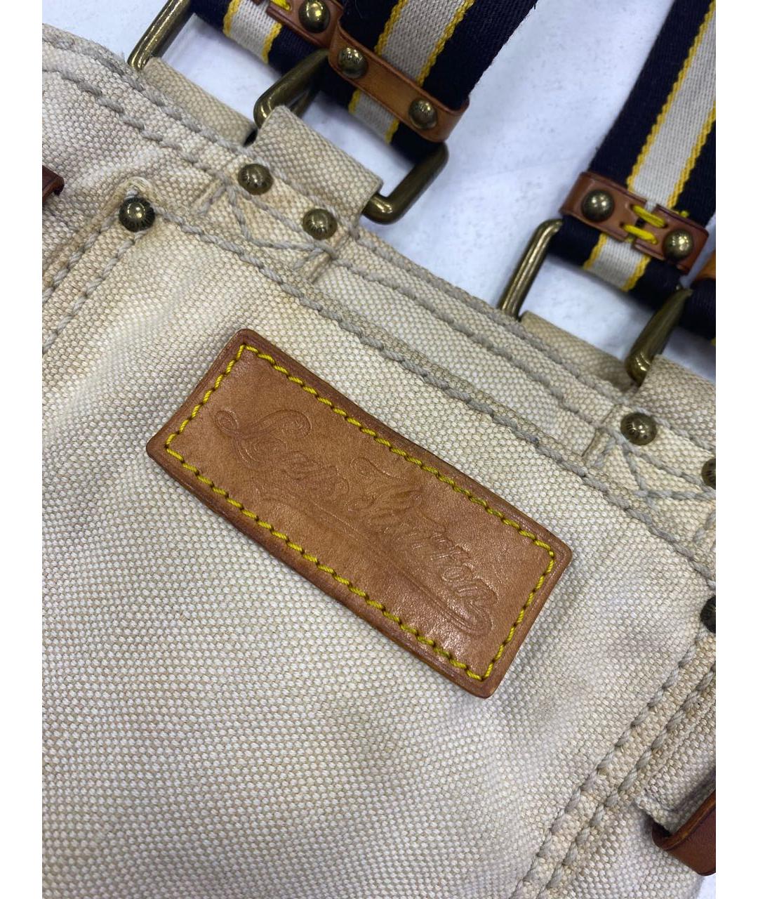 LOUIS VUITTON Бежевая тканевая пляжная сумка, фото 3