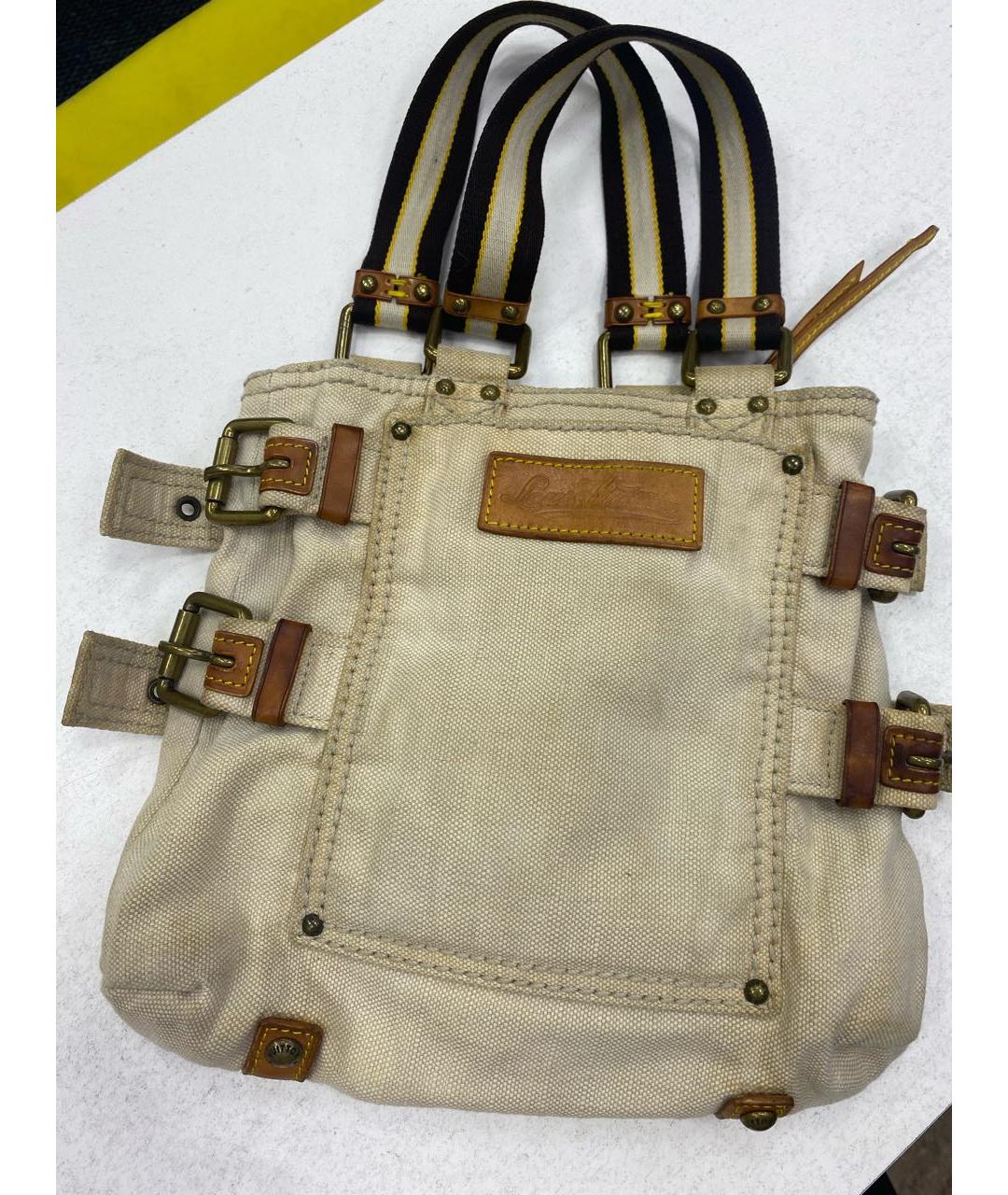 LOUIS VUITTON Бежевая тканевая пляжная сумка, фото 2