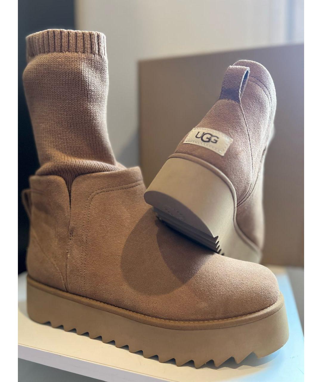 UGG AUSTRALIA Коричневые замшевые сапоги, фото 2