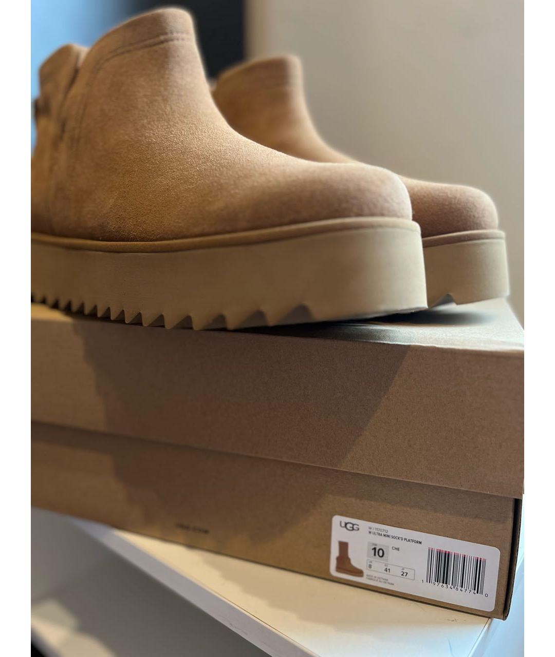 UGG AUSTRALIA Коричневые замшевые сапоги, фото 4