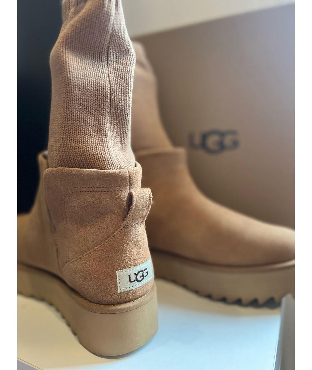 UGG AUSTRALIA Коричневые замшевые сапоги, фото 3
