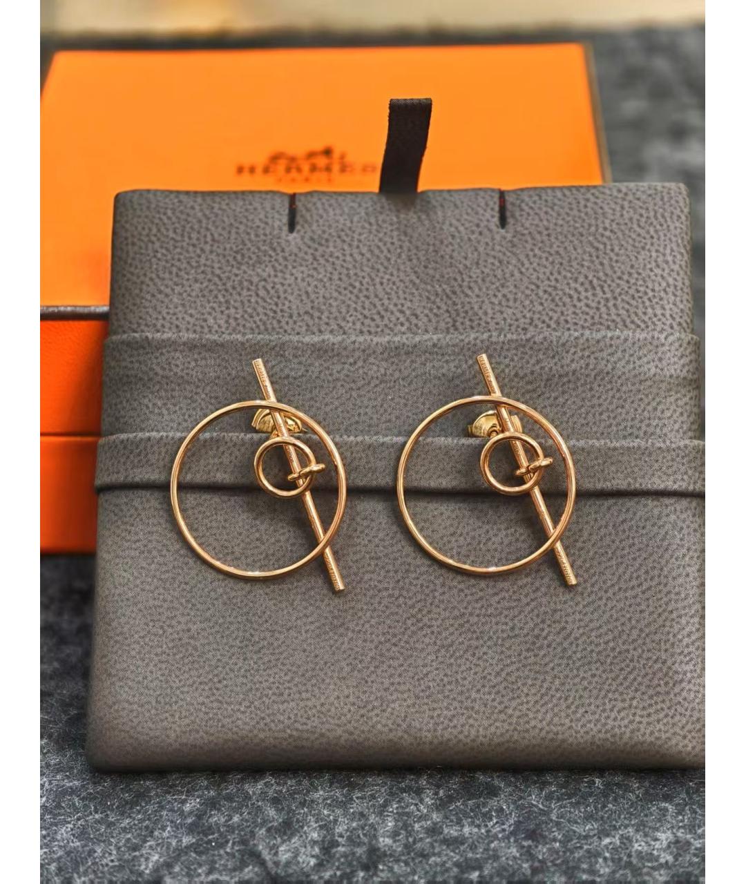 HERMES Золотые серьги из розового золота, фото 4